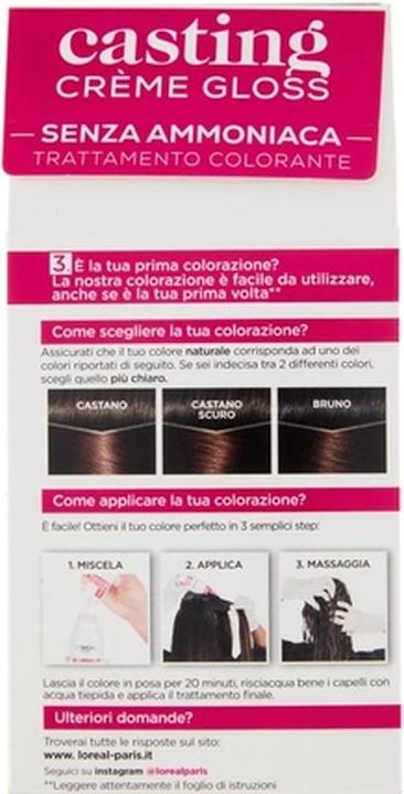 Image du produit L'Oréal Paris Casting Hair Color Cream Gloss Black Chocolate 323 (Chocolat noir)