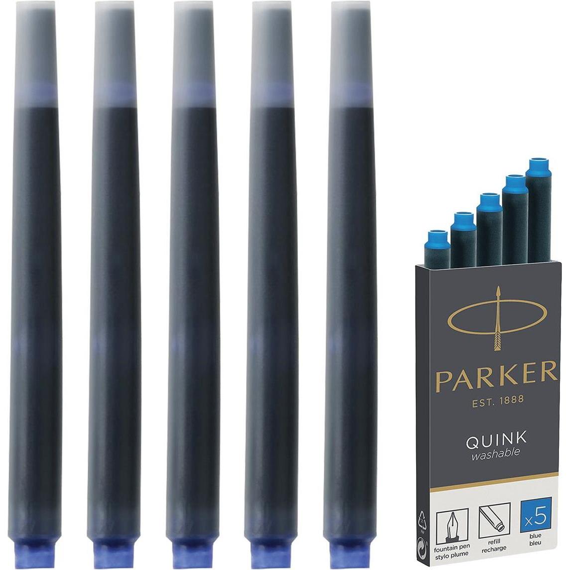 Thumbnail - Parker Pen, Ersatzpatrone, Quink Z 44 (Füllertinte, Blau)