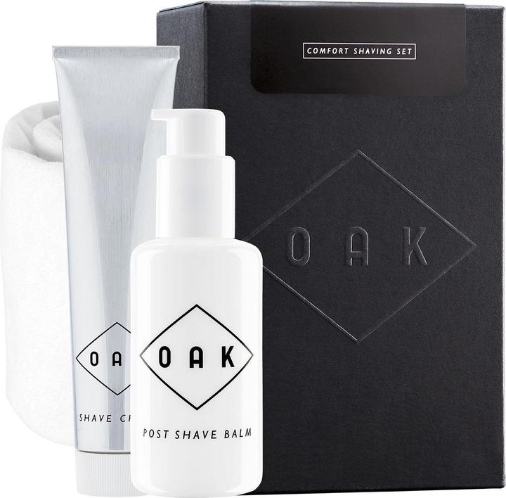 Image du produit OAK Beardcare Coffret Comfort Shave - Crème à raser + Baume après rasage + Serviette visage (Kit de soins du visage)