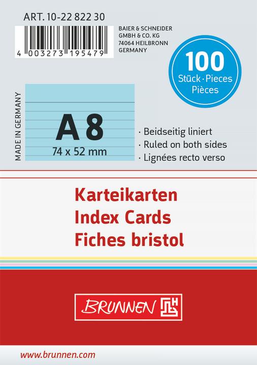 Produktbild Brunnen KARTEIKAR. LIN /Pà100 (A8, 100x, 180 g/m²)