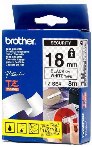 Image du produit Inkadoo Brother TZ-SE4 DirectLabel noir sur blanc laminé 18mm x 8m noir blanc (1.80 cm, Blanc, Noir)