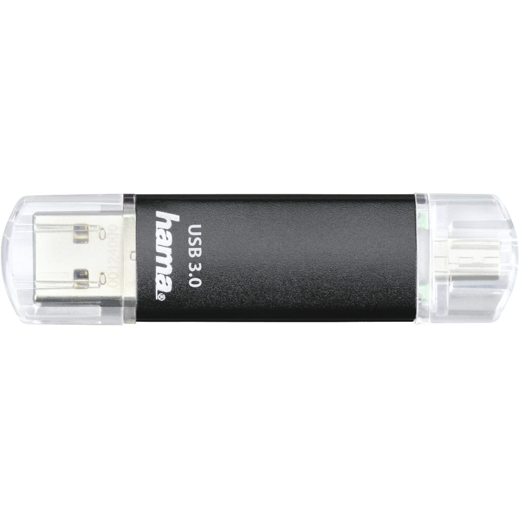 Thumbnail - Hama Laeta Twin (256 GB, USB 3.0, USB-A, Micro USB), USB Stick, Schwarz