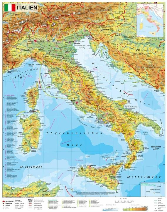 Actual product image Italy physical 1 : 1.600 000 1600000