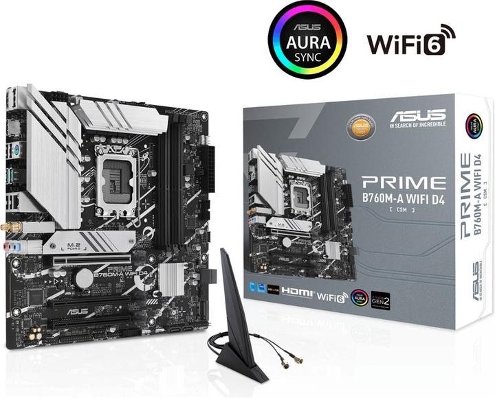 Actual product image ASUS PRIME B760M-A D4-CSM (LGA 1700, Intel B760, mATX)