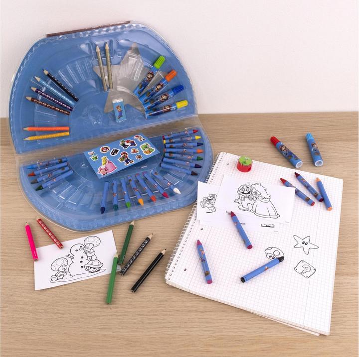 Actual product image Undercover Painting Set Suitcase Super Mario 51 pieces