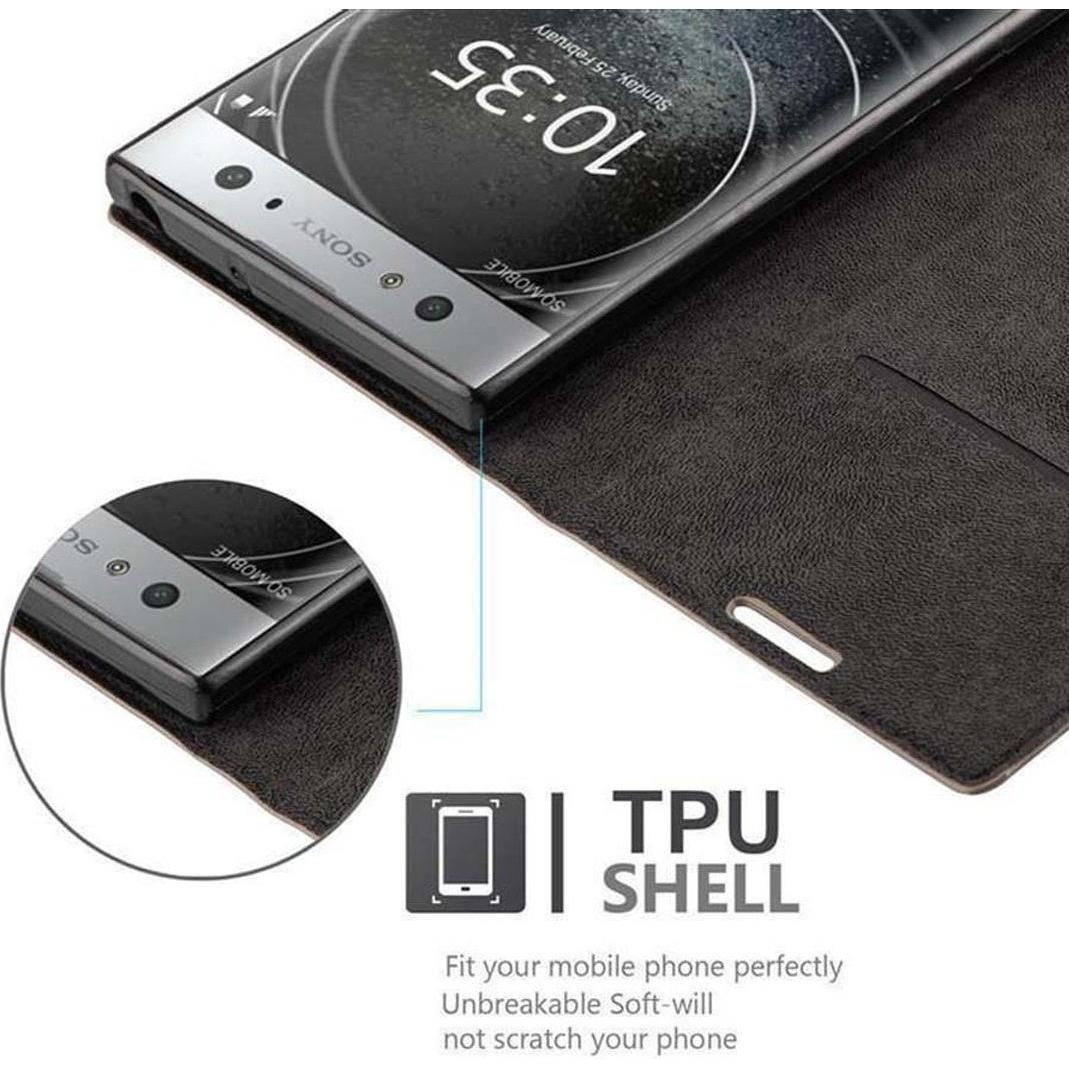 Thumbnail - Cadorabo Book Invisible Magnet Cover (Sony Xperia XA2 Ultra), Smartphone Hülle, Braun