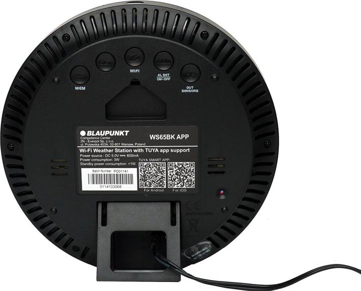 Actual product image Blaupunkt Stacja pogodowa WS65BK APP czarna