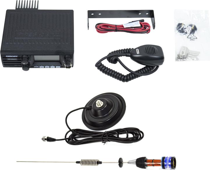 Produktbild PNI Paket Radio CB President MC KINLEY ASC AM FM LSB + CB-Antenne ML70, Länge 70 cm, 26–30 MHz, 200