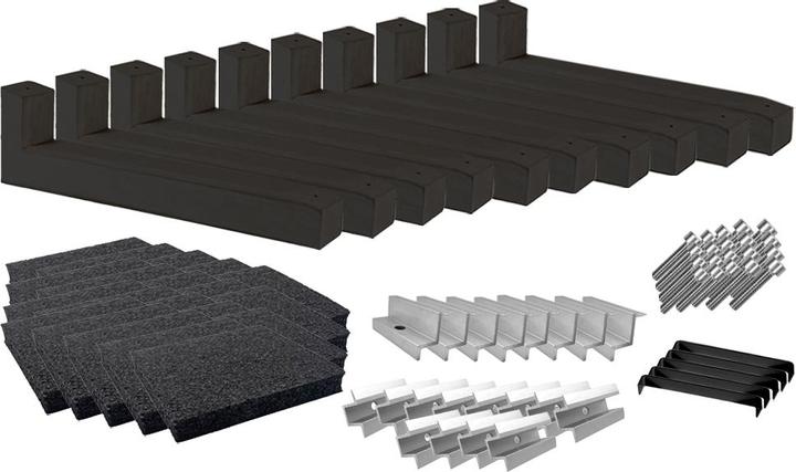 Wattstone Tetto piano con elevazione fotovoltaica est-ovest per 8 moduli solari Base in calcestruzzo a 10°