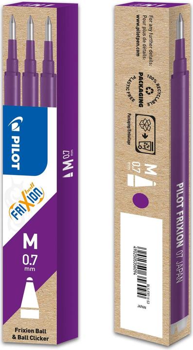 Produktbild Pilot FriXion Refill Set à 3 (3 Stück, Violett, 0.35 mm)