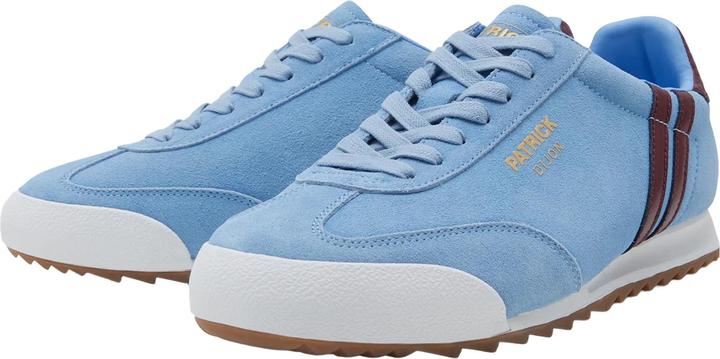 Burgunderrot, Himmelblau, Weiss