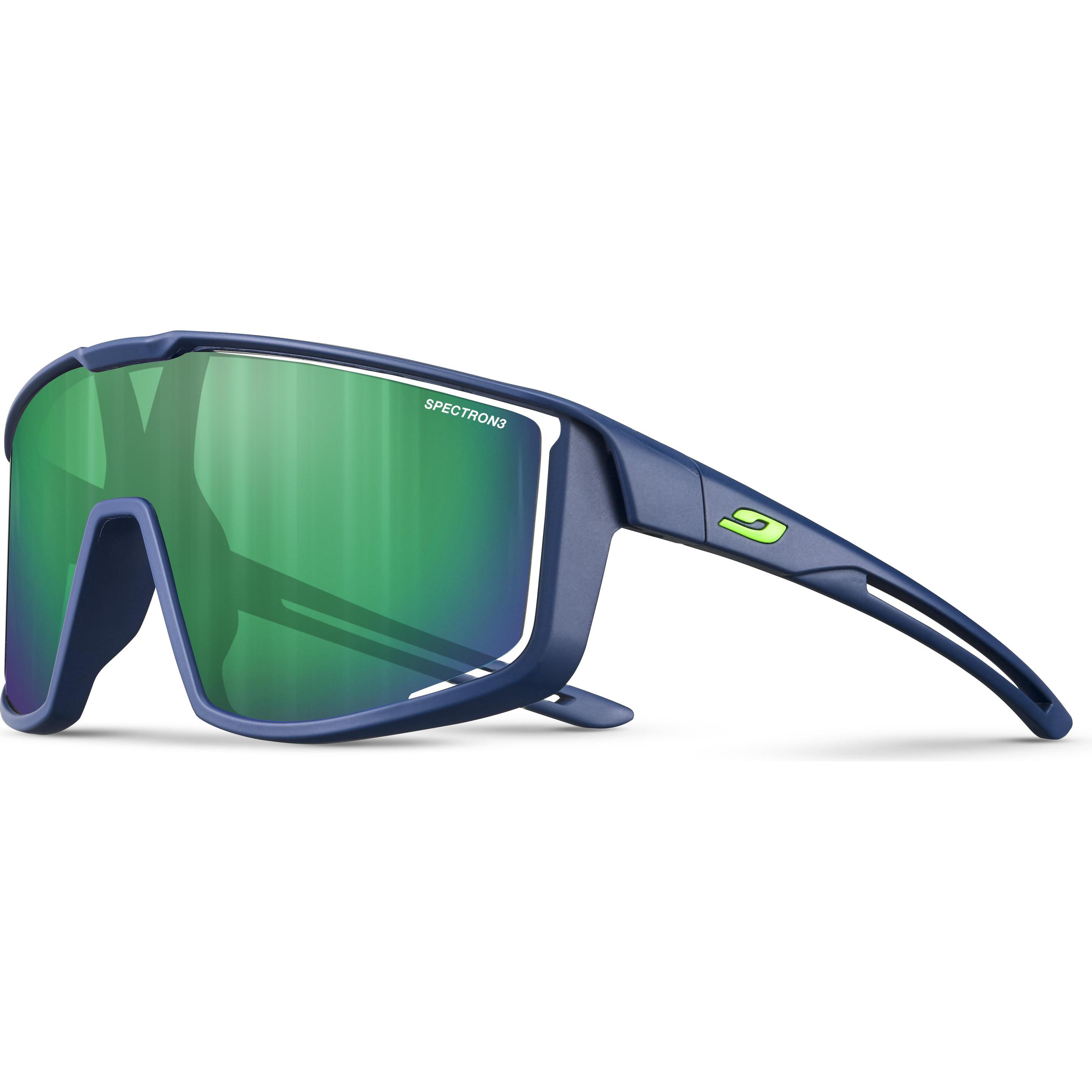 Julbo, Herren, Sportbrille, Fury S Spectron 3 (Dunkelblau, Green), Blau