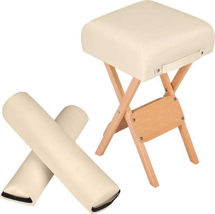 Actual product image tectake Stool with 2 storage rollers