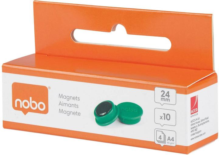 Produktbild Nobo Magnet rund 24mm 1915296 grün 10 Stück (10x)