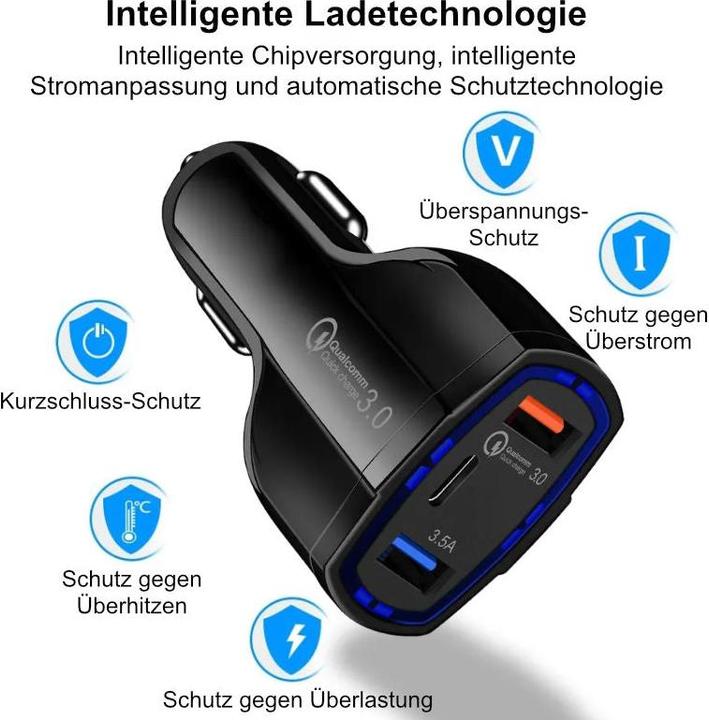 Produktbild Hermex Auto-USB-Ladegerät KFZ-USB-Adapter KFZ-USB-Ladegerät Auto-USB-Adapter