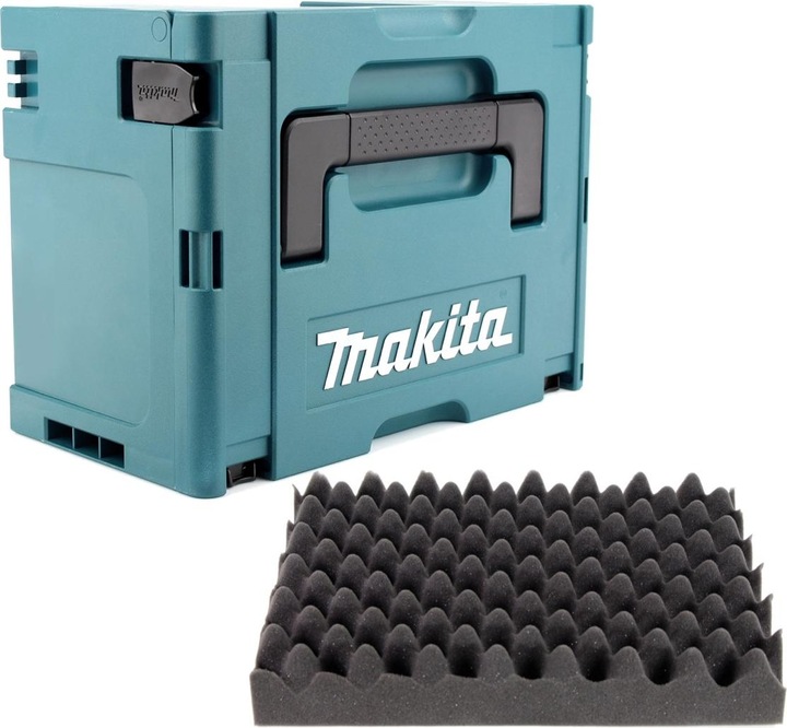Actual product image Makita MAKPAC 3 system case - with universal insert for 18 V battery tools screwdrivers saws Schl