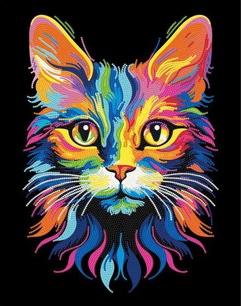 Actual product image Diamond Dotz Diamond Painting Neon Katze