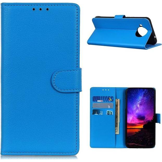 Thumbnail - MU Classic Litchi Leder Bookcover Series (Xiaomi Mi 10T Lite), Smartphone Hülle, Blau