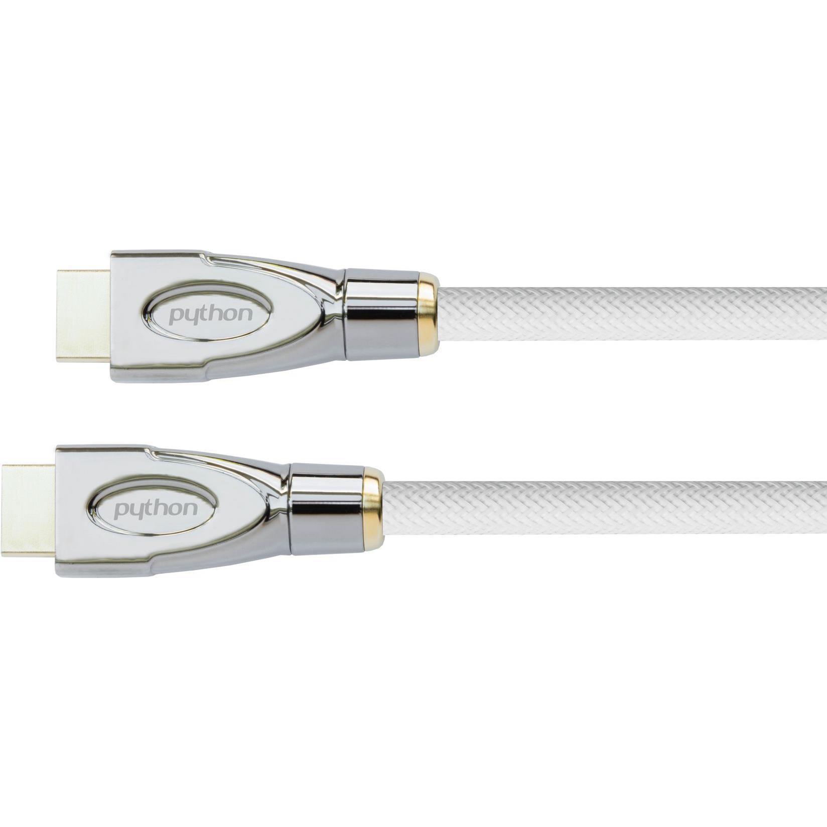 Thumbnail - Python Anschlusskabel HDMI 2.0 Kabel 4K2K / UHD 60Hz, 24K vergoldete Kontakte, OFC, Nylongeflecht (2 m, HDMI), Video Kab...