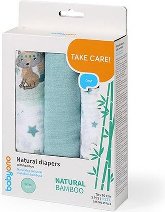 Productafbeelding Babyono Natürliche Bambuswindeln Blau (70 cm, 70 cm)