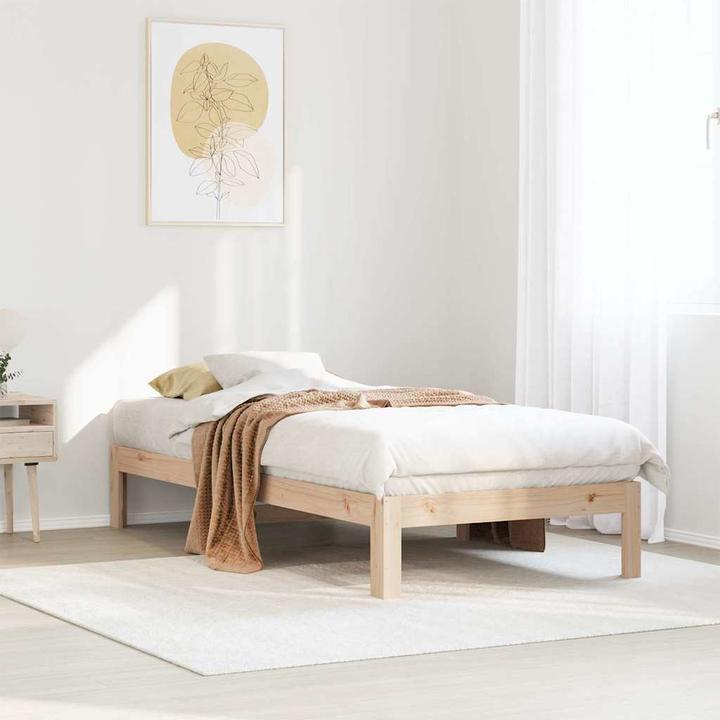 Produktbild vidaXL Massivholzbett ohne Matratze Weiss 180x200 cm Kiefernholz Bettrahmen (180 x 200 cm)