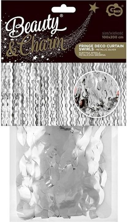 GoDan Vorhang Spiralen metallic silber 100x200cm (100 x 200 cm)