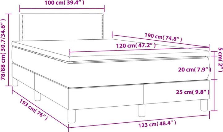 Produktbild vidaXL Boxspringbett (120 x 190 cm)