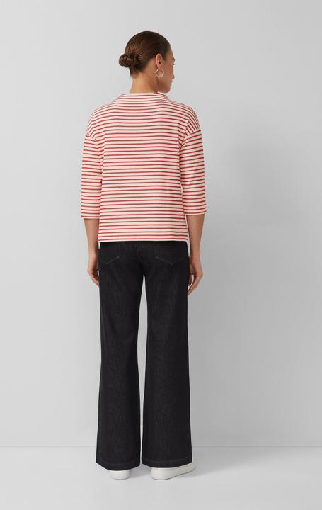 Produktbild s.Oliver Sweatshirt Gestreiftes Sweatshirt mit 3/4-Ärmeln und Stehkragen (36)