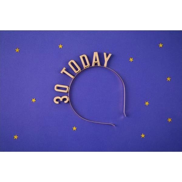 Partydeco Headband 30 Today, gold (1 pkt / 1 pc.)