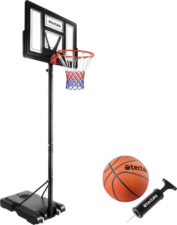 Image du produit tectake Panier de basket Dirk, hauteur de panier 234-302 cm, avec ballon et pompe