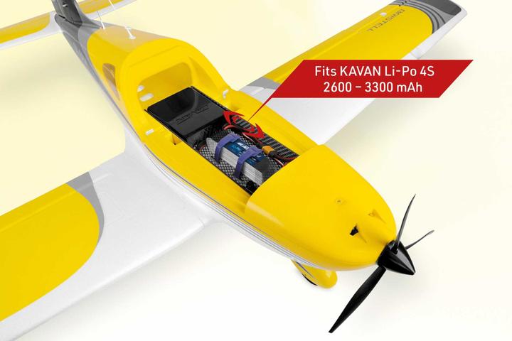 Actual product image Kavan Bristell B23 Yellow 1600mm Electric Motor Low Wing ARTF