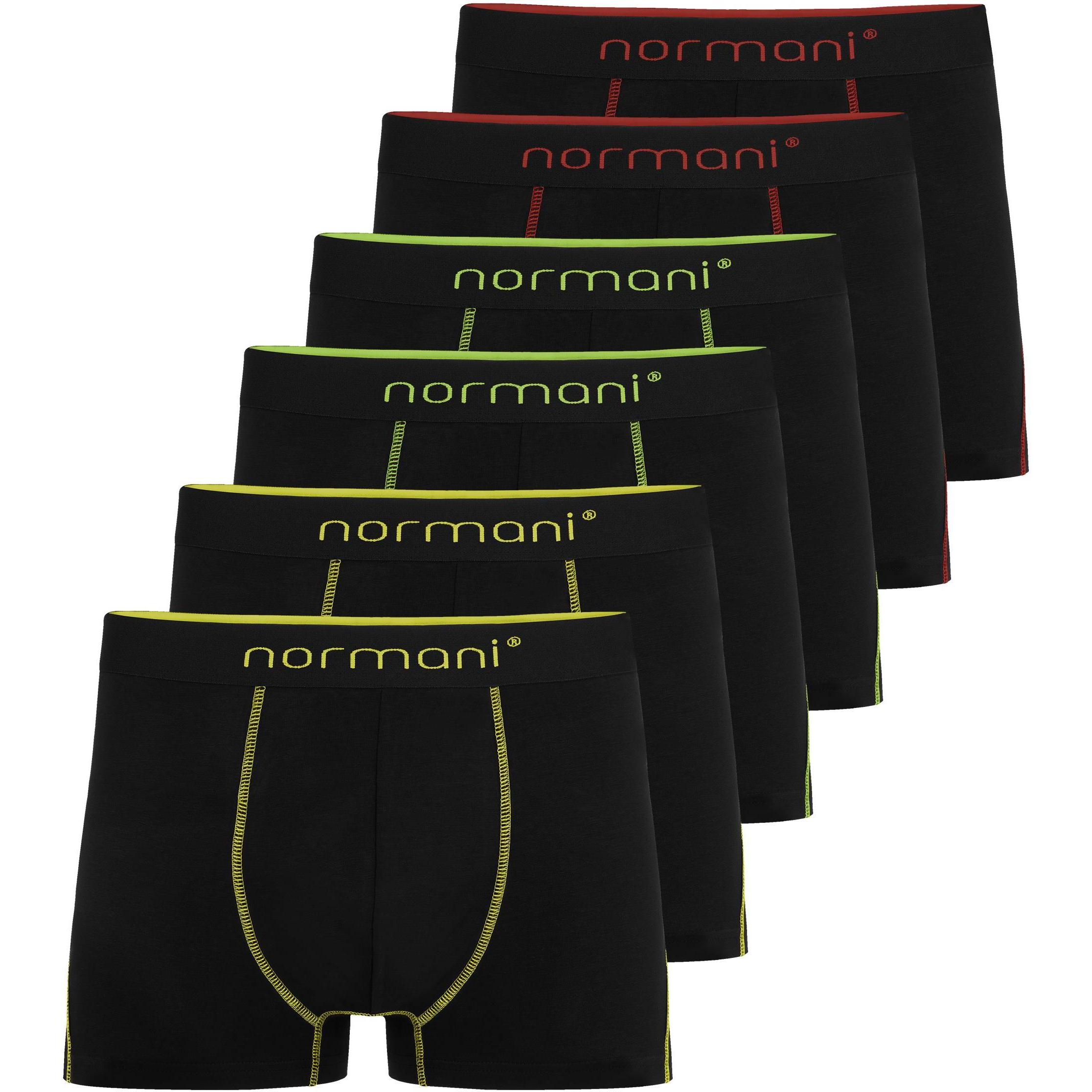 Normani, Herren, Unterhosen, 6x Herren Baumwoll-Boxershorts - 8885, Gelb, (4XL, 6er Pack)