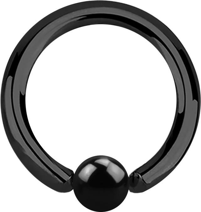 Actual product image Star Piercing Ball Closure Ring black (Titanium, without brass)