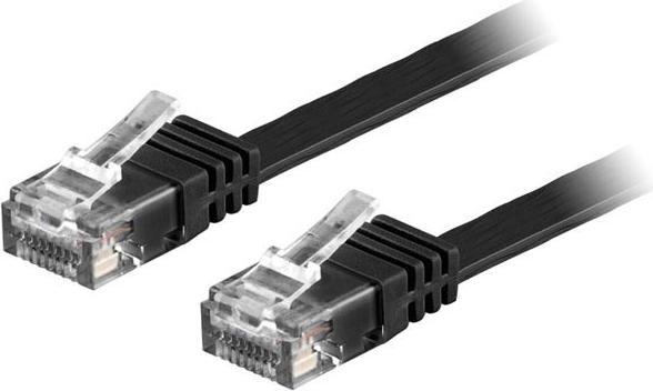 Produktbild Deltaco U/UTP Cat6 patch cable flat 1.5m 250MHz black (U/UTP, CAT6, 1.50 m)