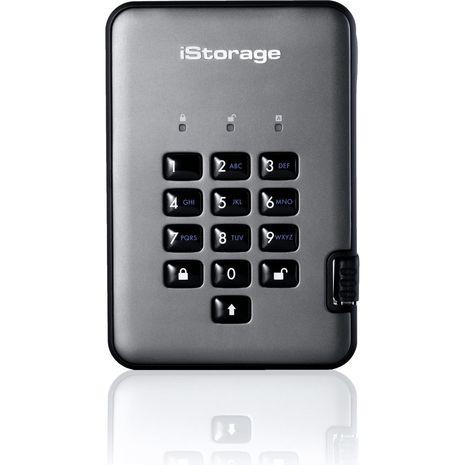 iStorage diskAshur Pro2 SSD 1TB FIPS (1 TB), Externe SSD, Grau