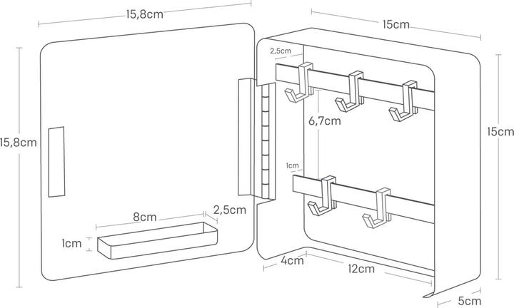 Immagine prodotto Yamazaki Cassetta portachiavi magnetica TOWER (15,8 x 5,7 x 15,8 cm)
