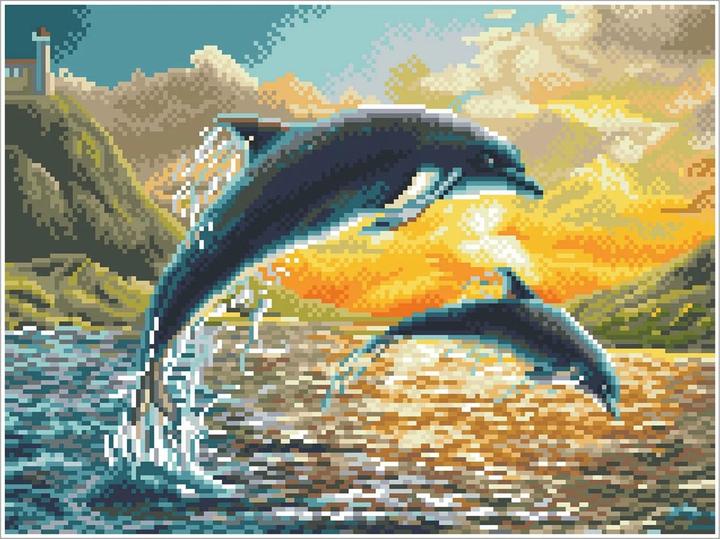 Actual product image Diamond Dotz Diamond Painting Dolphins