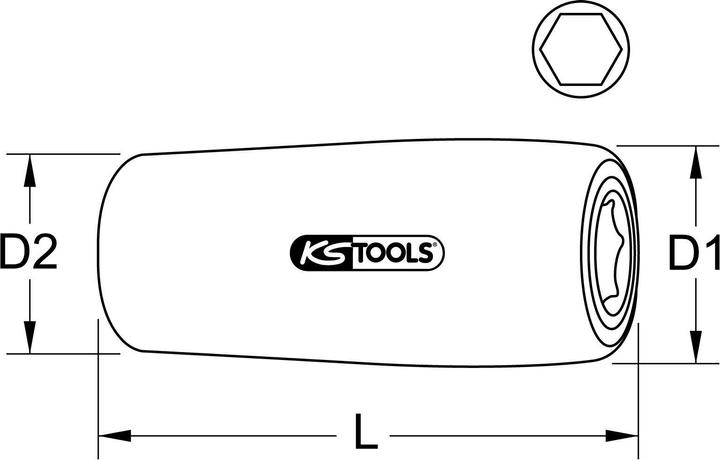 Produktbild KS Tools 3/8" Bithalter mit Schutzisolierung für 8 mm Bits (3/8")