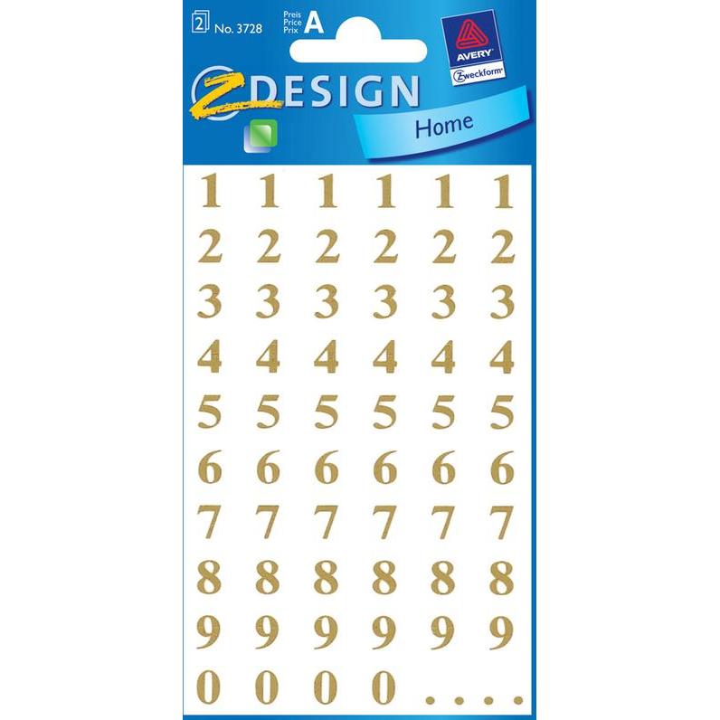 Z-Design, Sticker, Zahlen Etiketten Times Bold