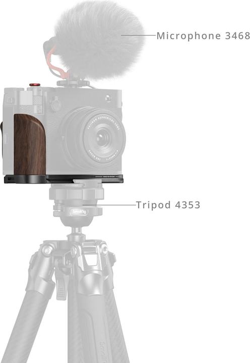 Image du produit SmallRig L-Winkel mit Holzgriff für FUJIFILM GFX100RF Schwarz (Cage)