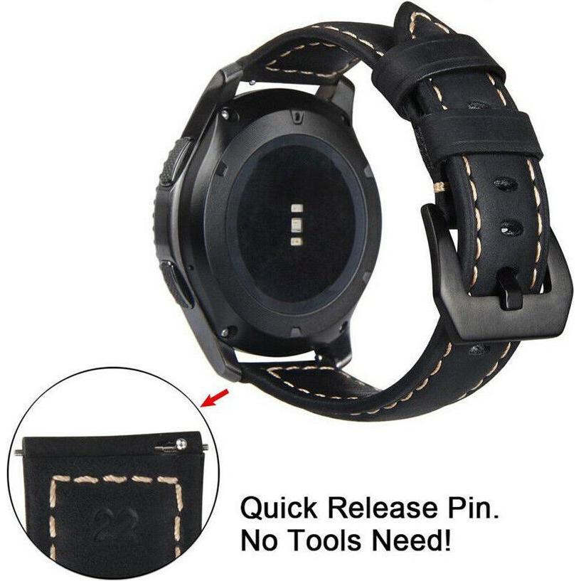 Thumbnail - Strap-it Lederarmband (22 mm, Leder), Uhrenarmband, Schwarz