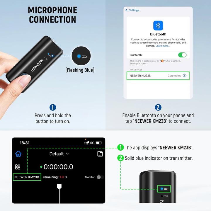 Actual product image Neewer Single Wireless Lavalier Microphone