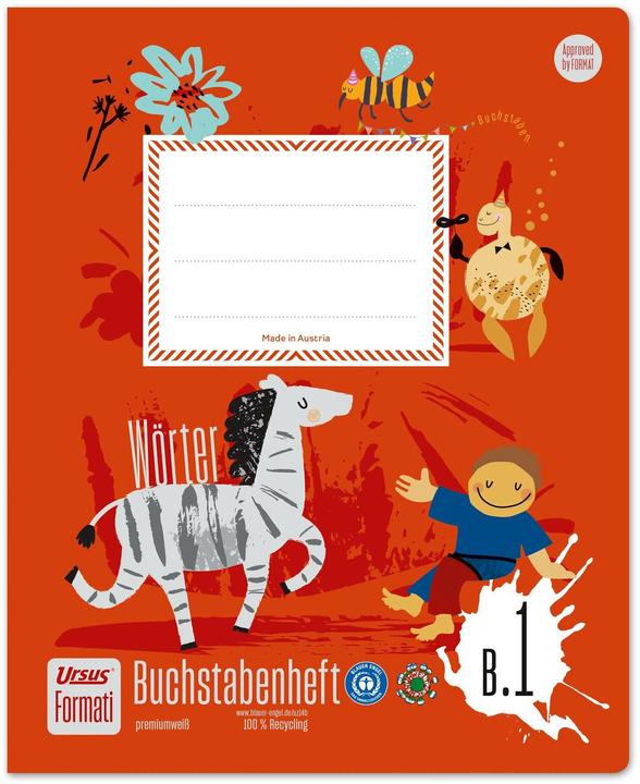 Image du produit Ursus Cahier d'apprentissage d'imprimerie B.1, 19.5 x 24 cm, Ligné, Multicolore (19,5 x 24 cm, À rayures, Couverture souple)