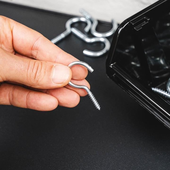 Produktbild Helpmate Schraubhaken, 40 × 3,0 × 15 × 9 mm, gebogen, Stahl, verzinkt, Holzgewinde (50 Schrauben pro Stück)