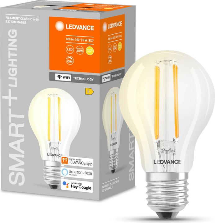 Produktbild Ledvance Smart+ Wifi Filament Classic (E27, 806 lm, 1 x)