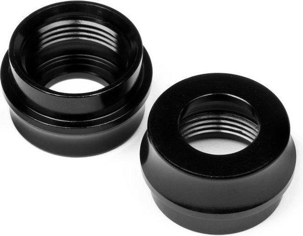 Actual product image HB D8 Big Bore Shock Bottom Cap Black/2pcs