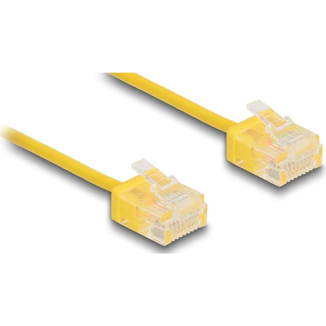 Thumbnail - Delock RJ45 Netzwerkkabel Cat.6 UTP Ultra Slim 0,3 m gelb mi (U/UTP, CAT6, 0.30 m), Netzwerkkabel