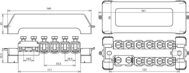 Actual product image Dehn SOEHNE Equipotential bonding bar K12 10x2.595/Rd10 Pas 11AK