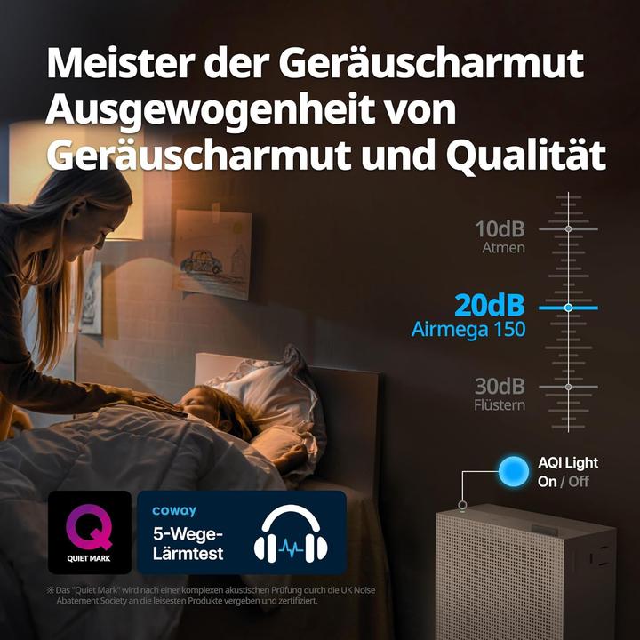 Image du produit Coway Airmega 150 Purificateur d'air avec technologie GreenHEPA - Donkerblauw (73 m²)