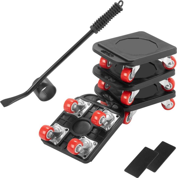 Produktbild Stahlwerk Möbeltransport Set 4 Transportroller und 1 praktischer Möbelheber (400 kg)